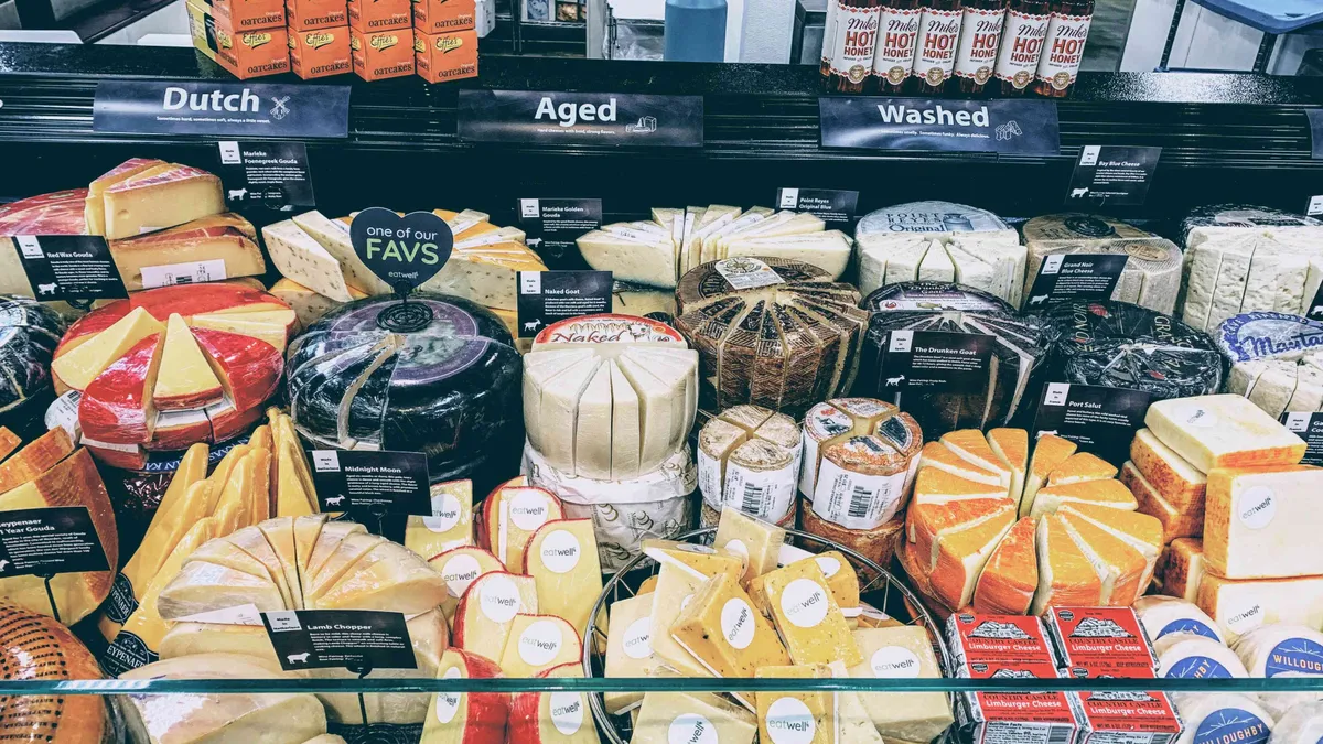 Cheese display in Schnuck Markets store