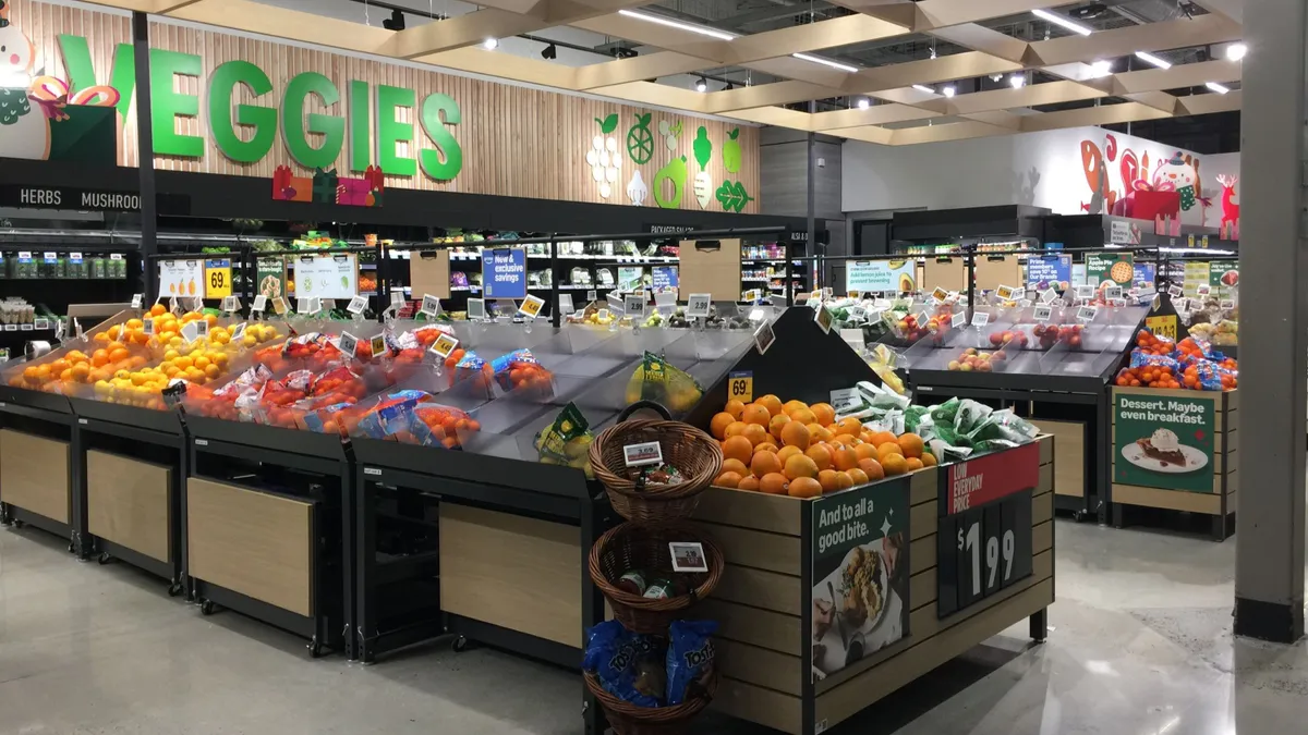 Produce section in supermarket