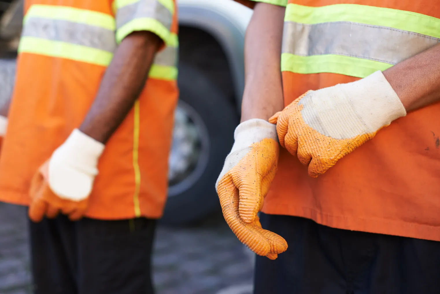 Cropped shot of a team of garbage collectors