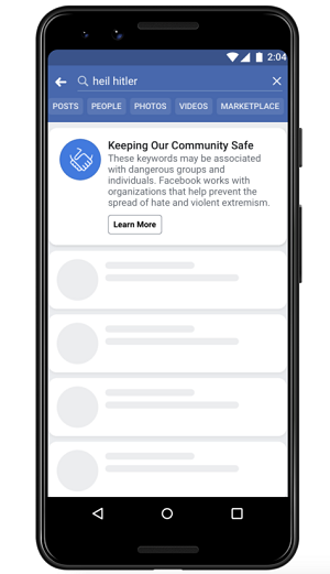 Facebook search help example