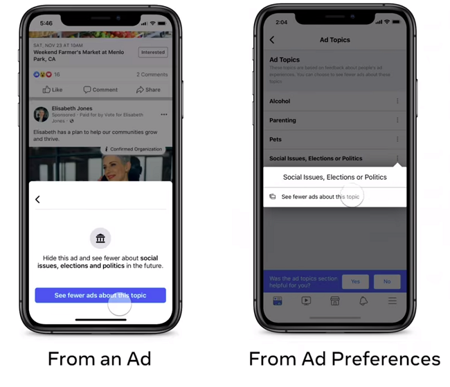 Facebook political ad controls