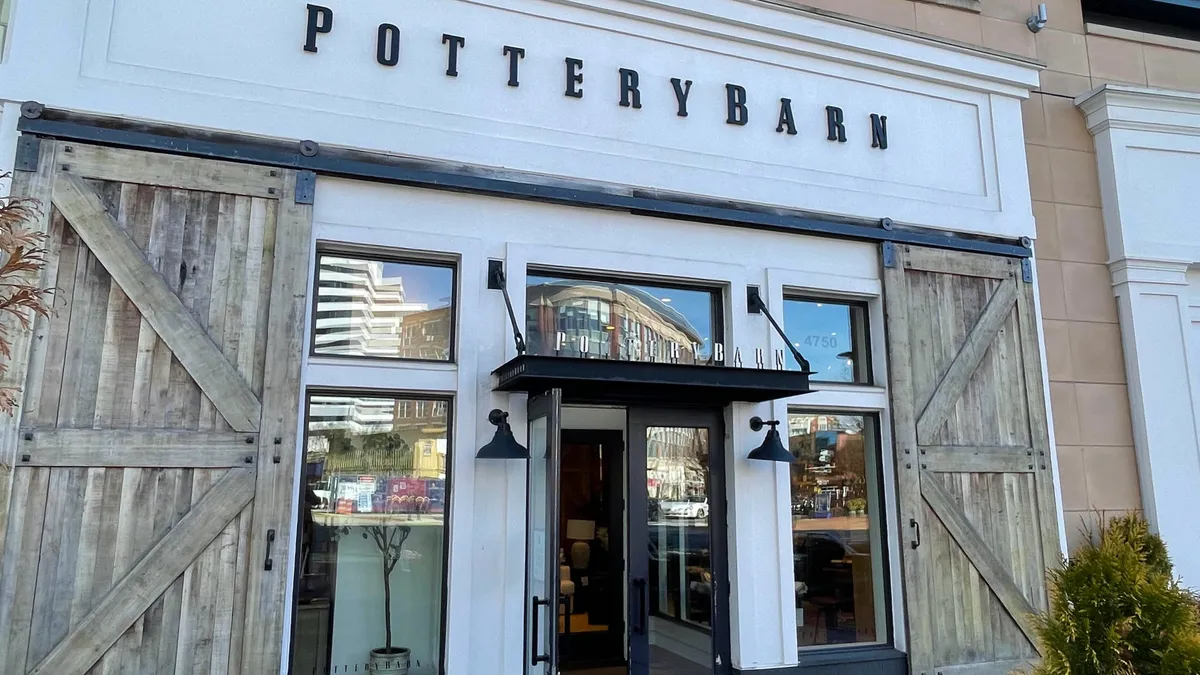 Exterior of a Pottery Barn store in Bethesda, Maryland