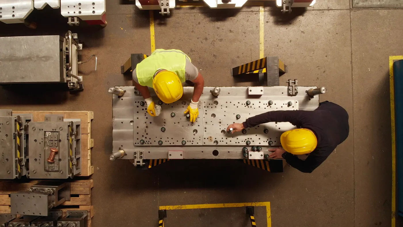 Workers in a factory.