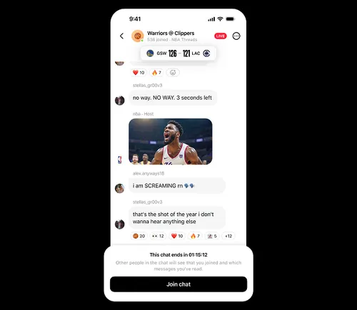 Threads Luncurkan Live Chats untuk Playoff NBA, Fitur Diskusi Real-Time