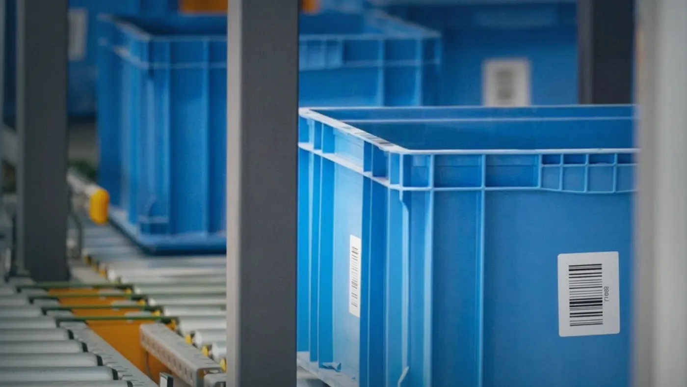 Blue packaging container