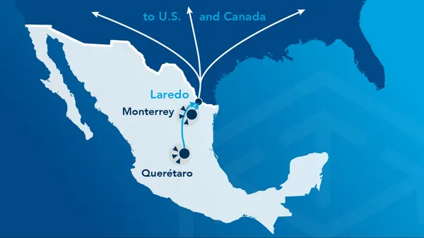 A cross-border map from Mexico to the U.S. and Canada.