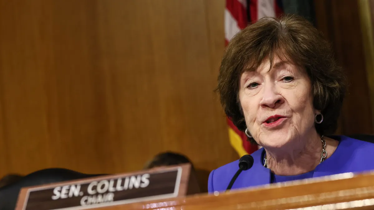 A U.S. senator speaks during a Congressional hearing.