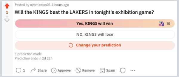 Reddit Predictions