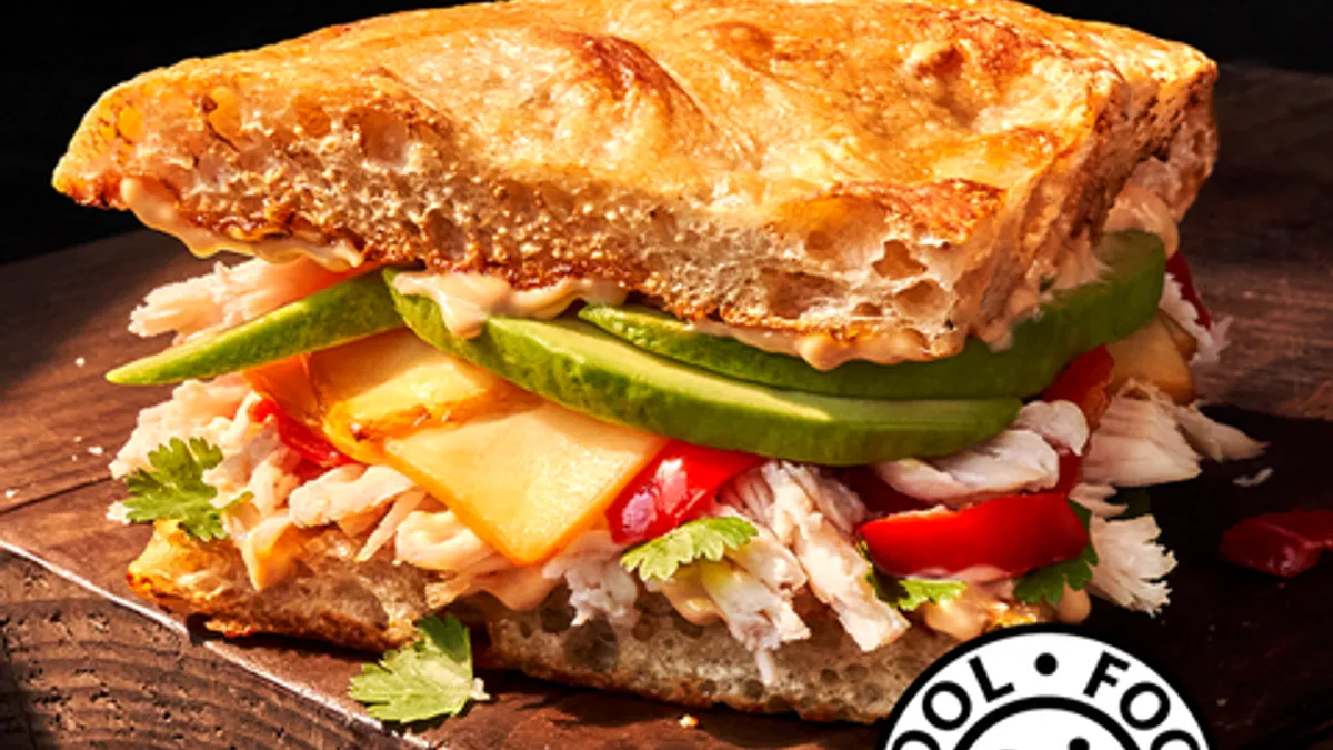 Panera's Chipotle Chicken Avocado Melt is one of a number of popular menu items certified as a low carbon entree