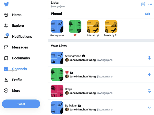 Twitter Channels
