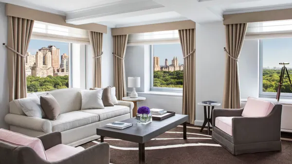 The inside of a suite at The Ritz-Carlton New York, Central Park hotel in Midtown Manhattan