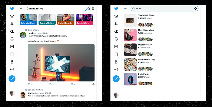 Twitter Communities search