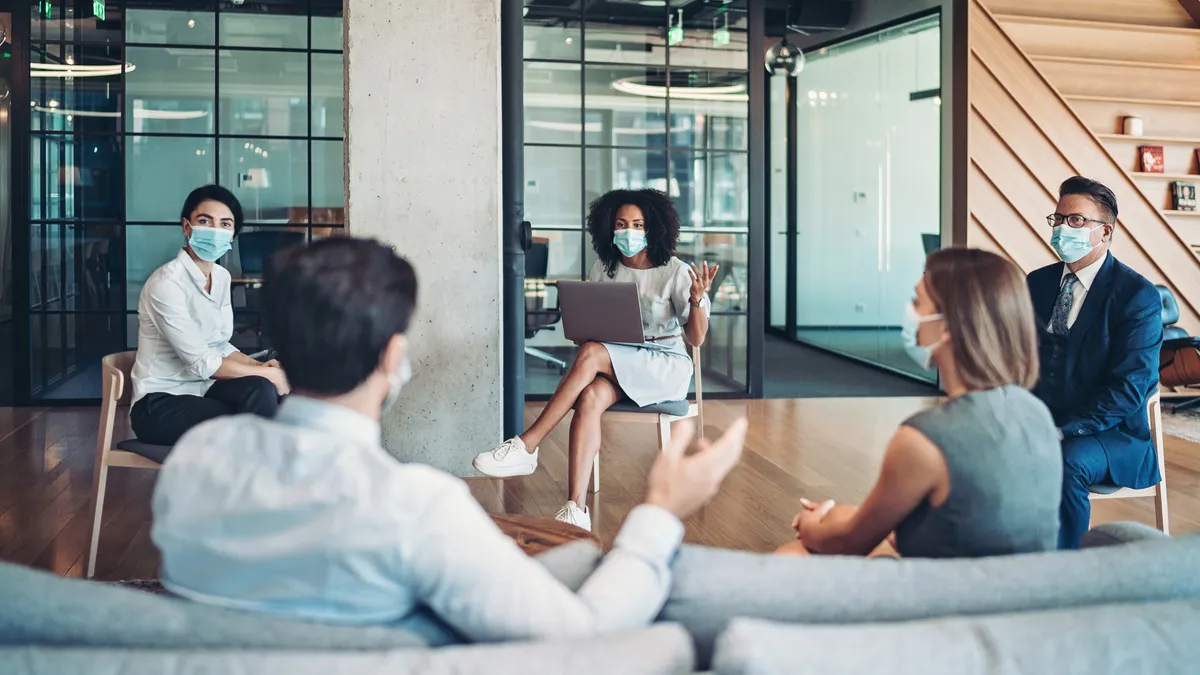 A group works in an office