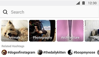 Instagram Explore topics