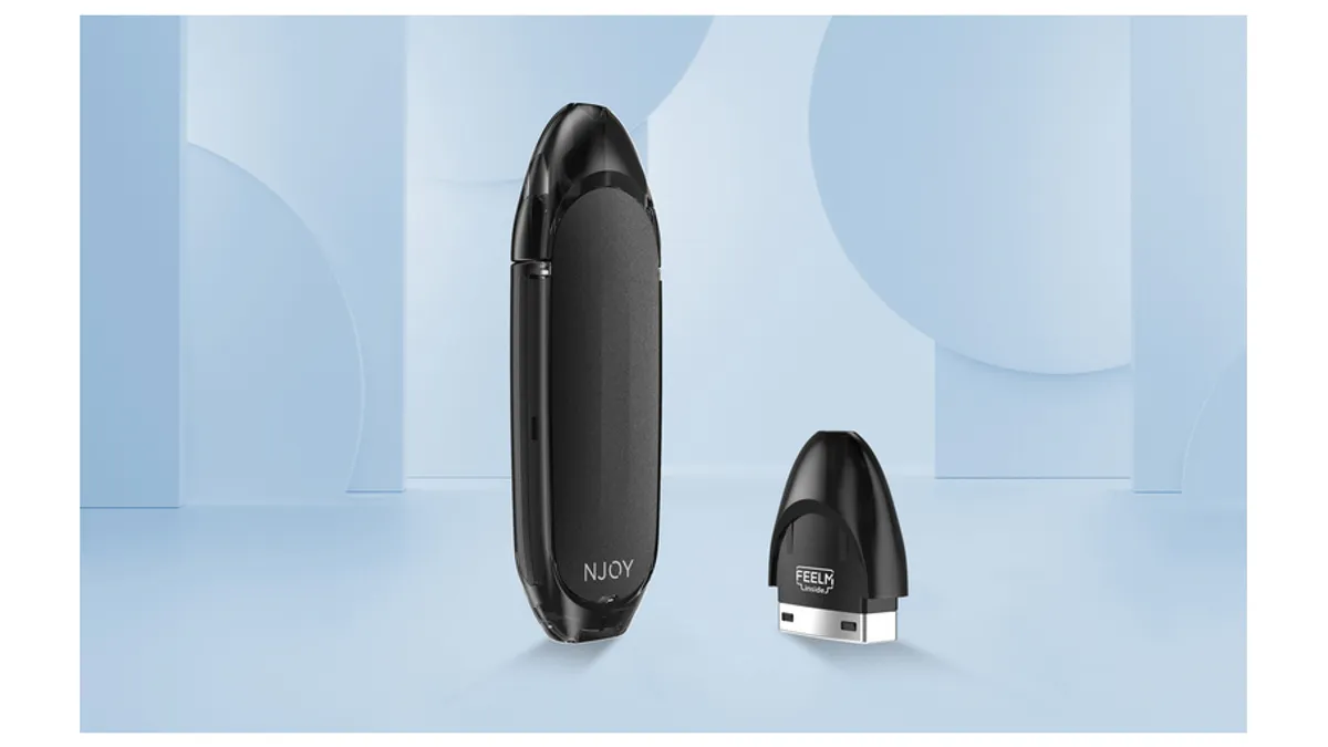 A promotional photo of an NJOY ACE vaping product.