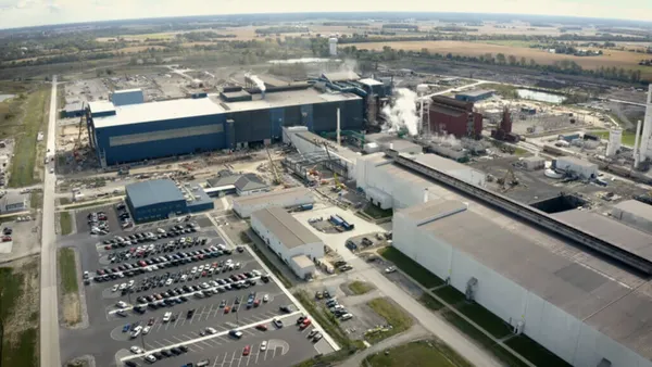 An aerial view of North Star BlueScope Steel's production site in Delta, Ohio.