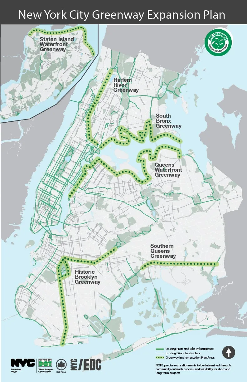 Map of the greenway expansion being planned.