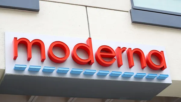 Moderna company name on side of building