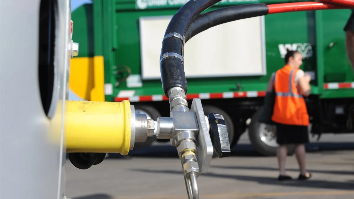 Waste Management CNG truck fueling