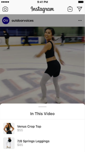 Instagram shopping in videos
