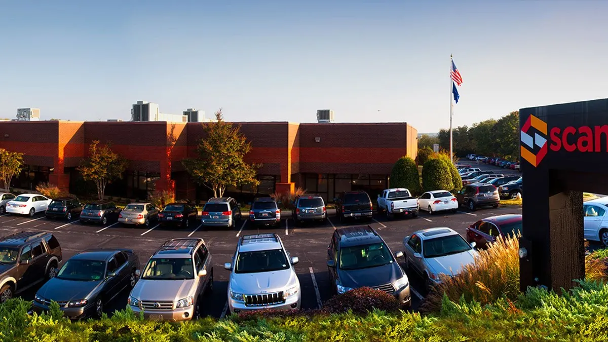 A parking lot for the headquarters of ScanSource