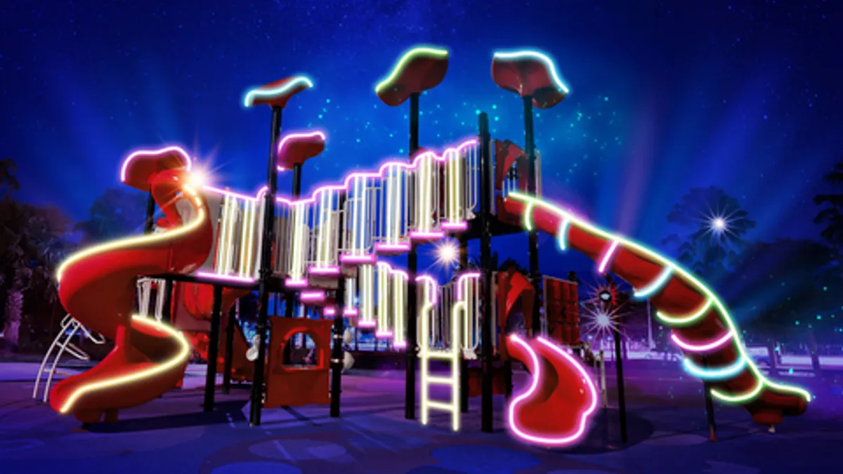 Lucky Charms LED-lit park as part of its "Journey to the Magic Gems" AR game.