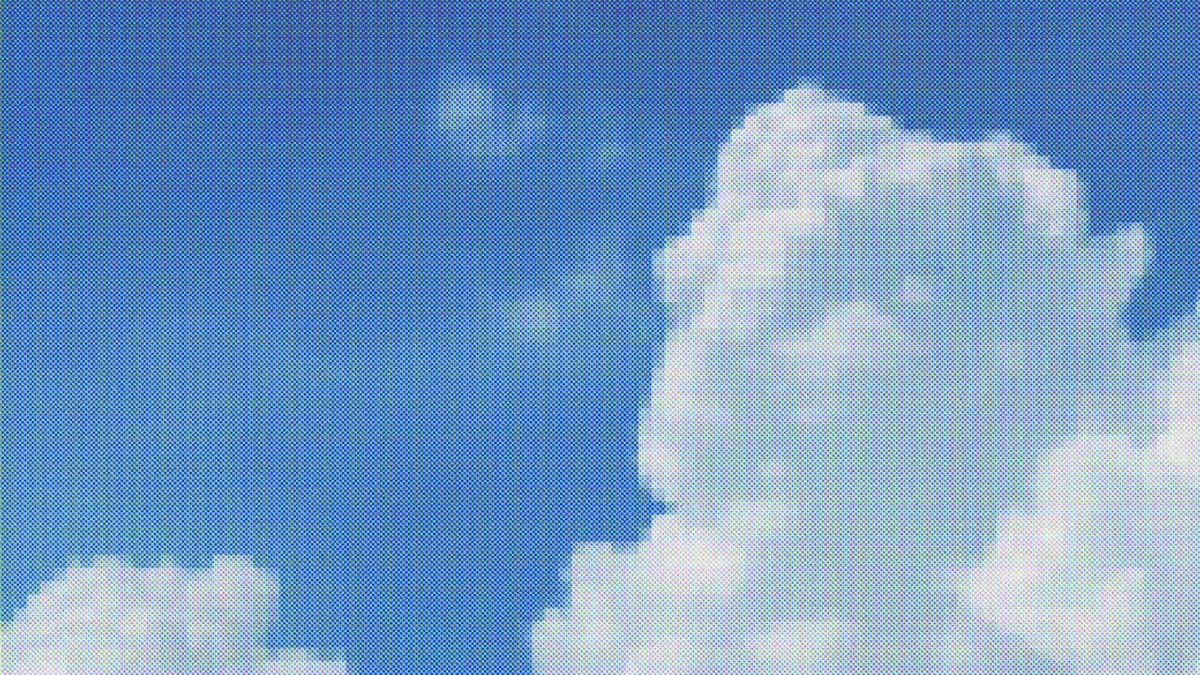 blue sky with fluffy clouds