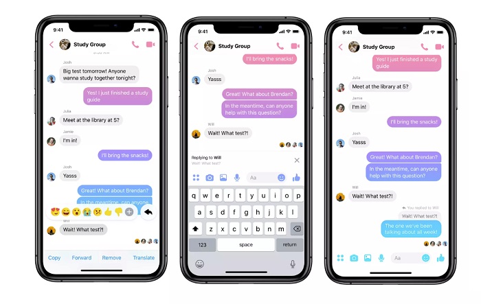 Facebook Messenger threaded replies