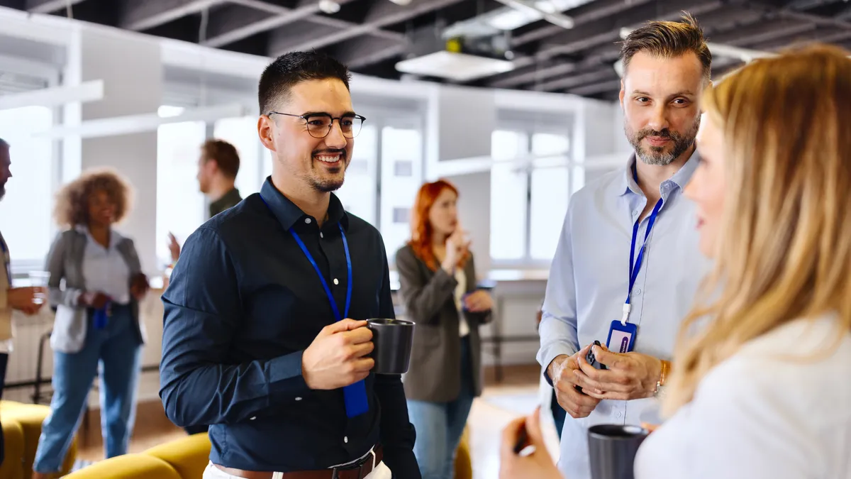 Business people networking in the modern office