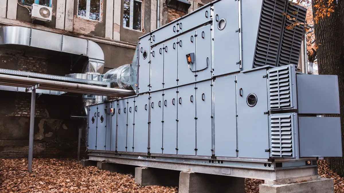 An air handling unit outside a building.