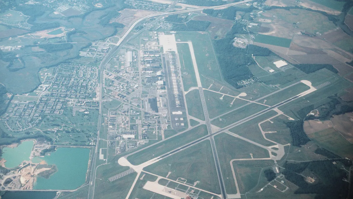 Aerial view of Dover Air Force base