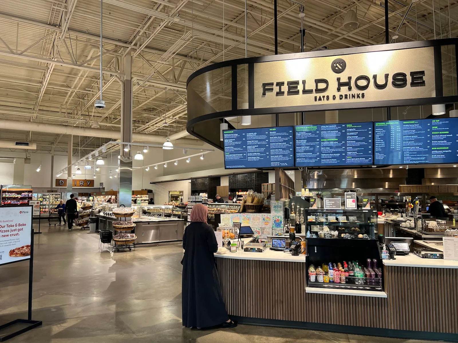 A picture showing the ordering counter at Town & Country Market's Field House restaurant