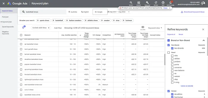 Google Keyword Planner