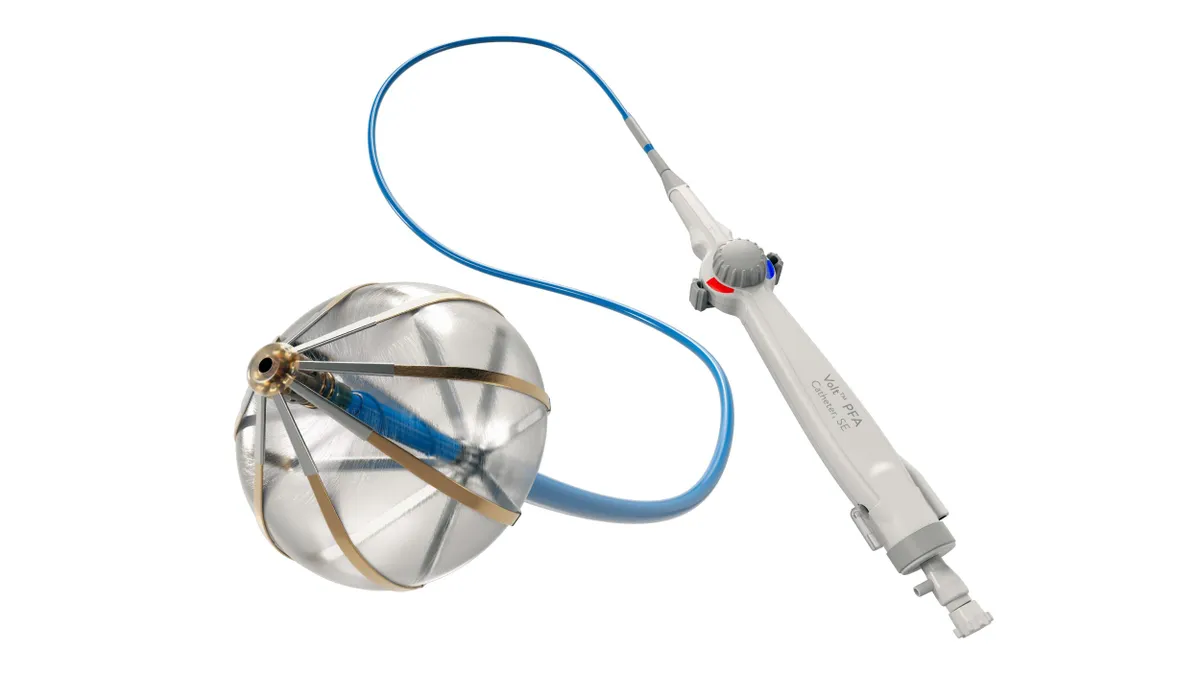 A picture of a medical catheter against a white background.