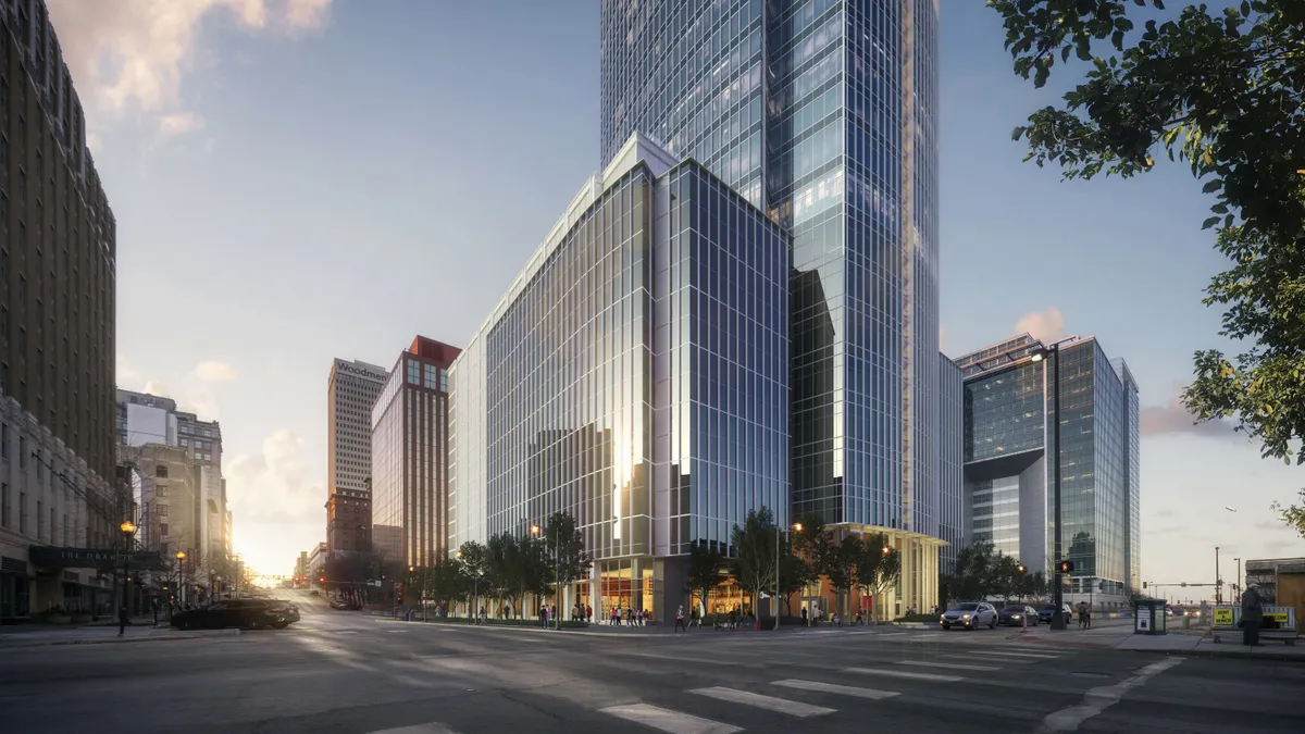 Rendering of Mutual of Omaha's $600 million tower in downtown Omaha, Nebraska