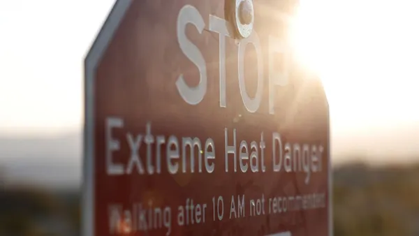 Exreme heat warning sign