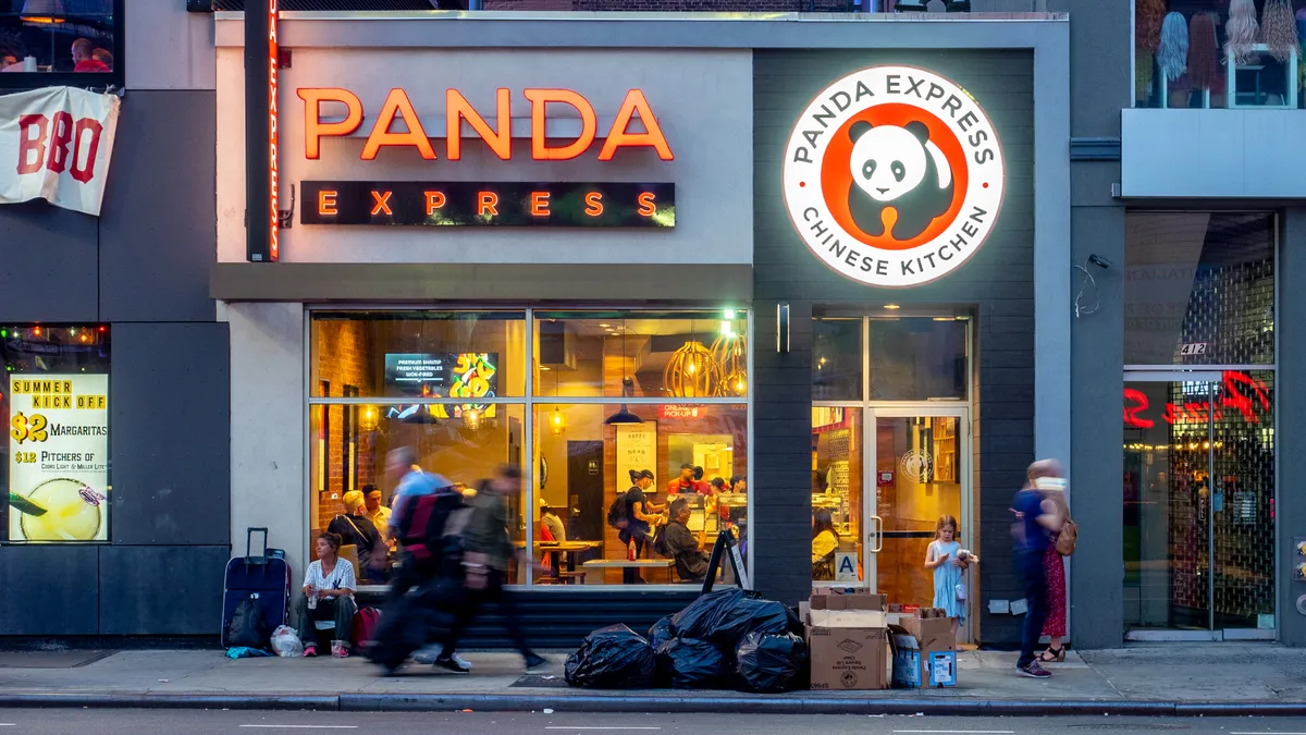 The Panda Express storefront in Hell's Kitchen, New York City.