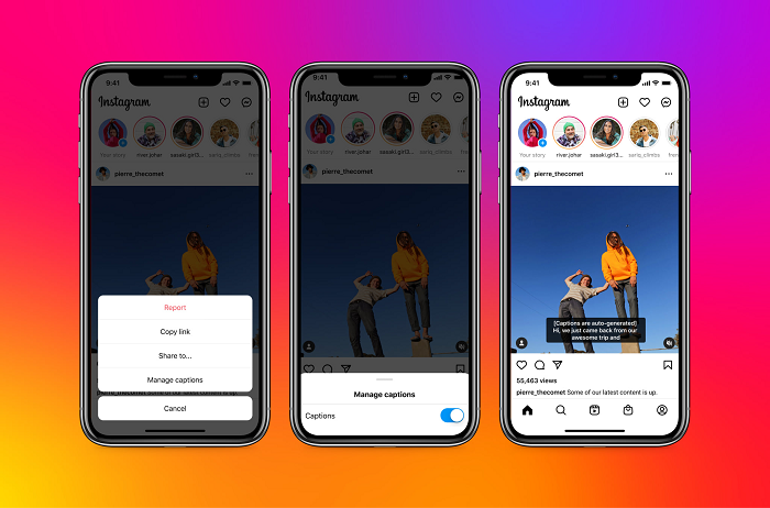 Instagram feed captions