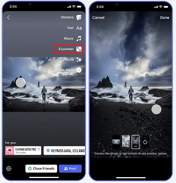 Meta AI image expander