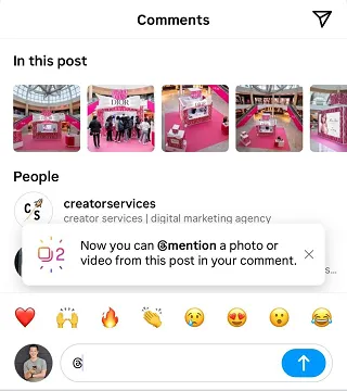 Instagram carousel comments