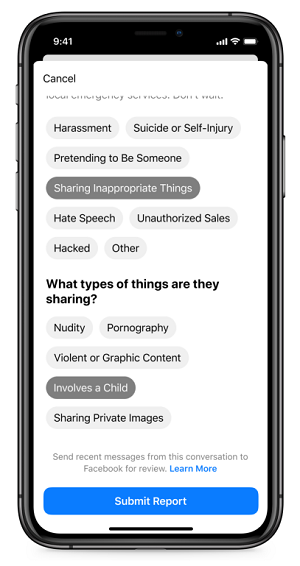 Meta messaging security options