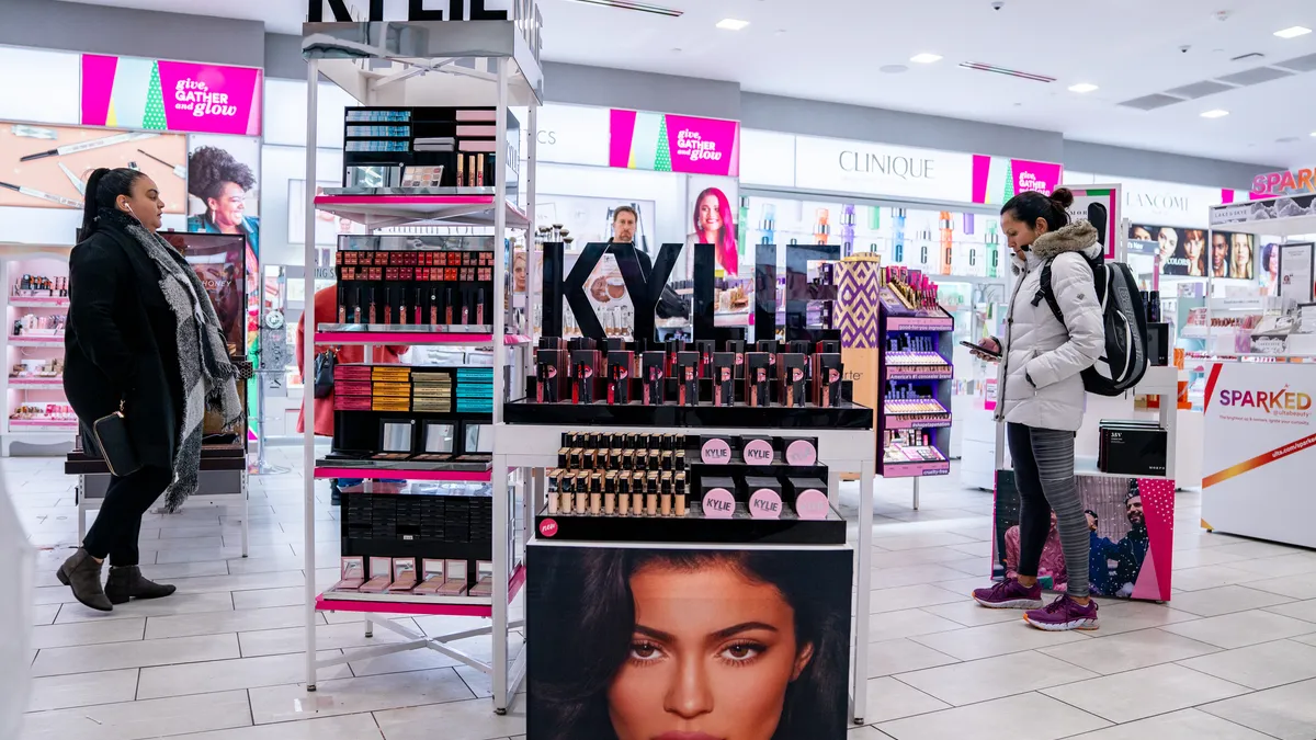 Kylie Cosmetics displayed at an Ulta beauty store.