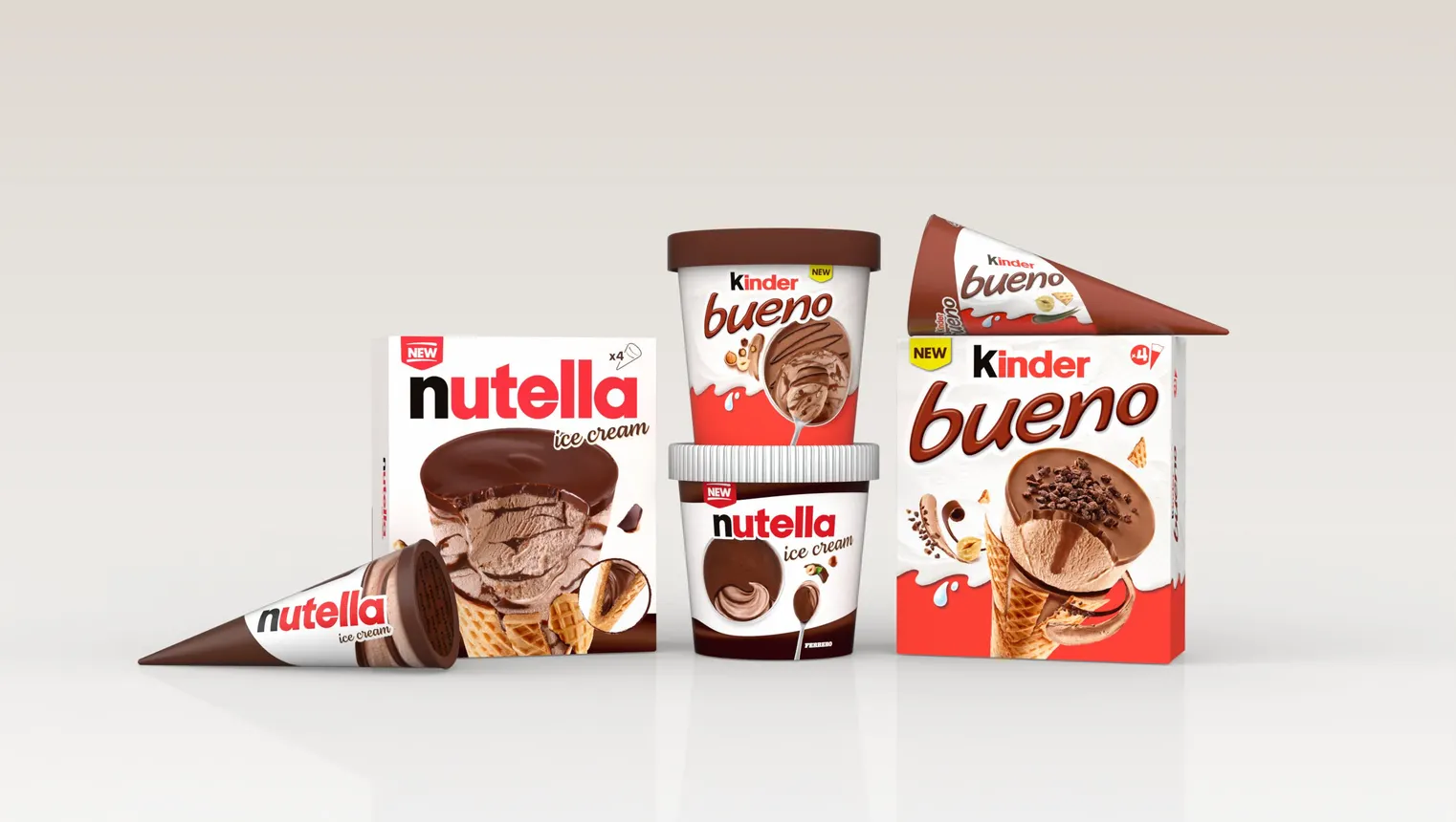 Nutella Ice Cream and Kinder Bueno frozen desserts