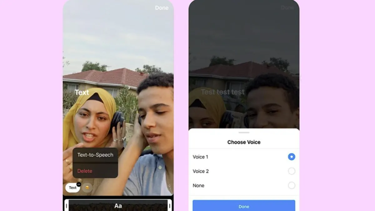 Instagram text to speech