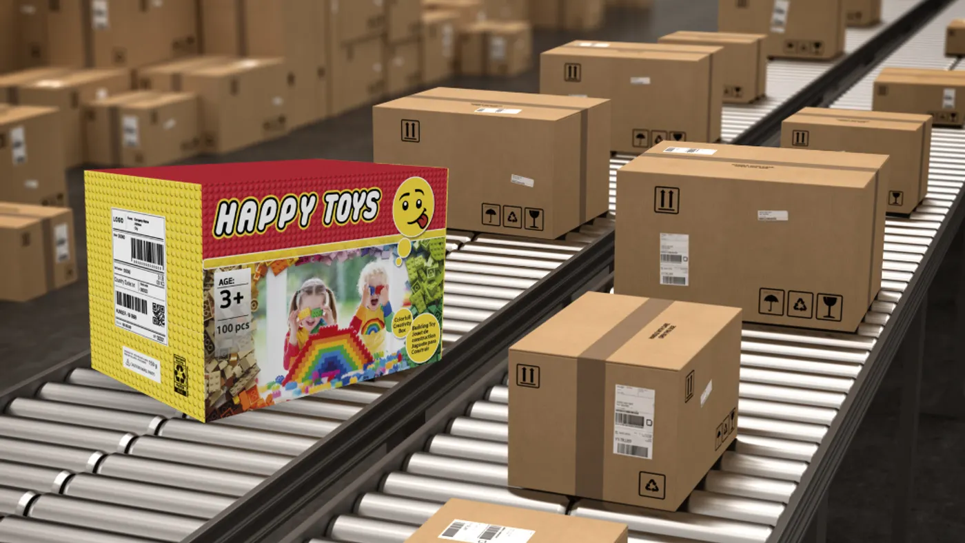 Packages on a conveyer belt