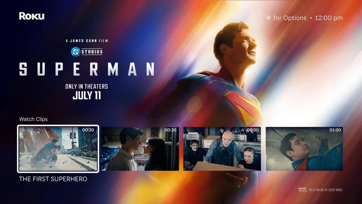 Superman microsite on Roku