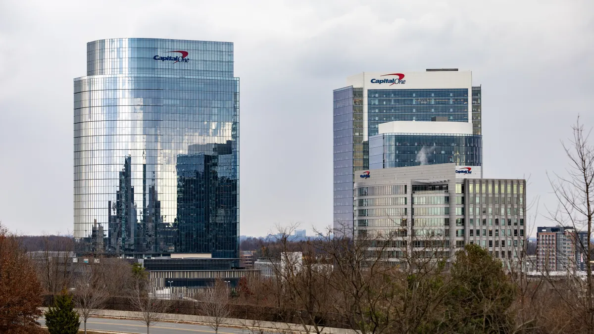 A view of the Capital One buildings in Mclean, Virginia on Dec. 7, 2023.