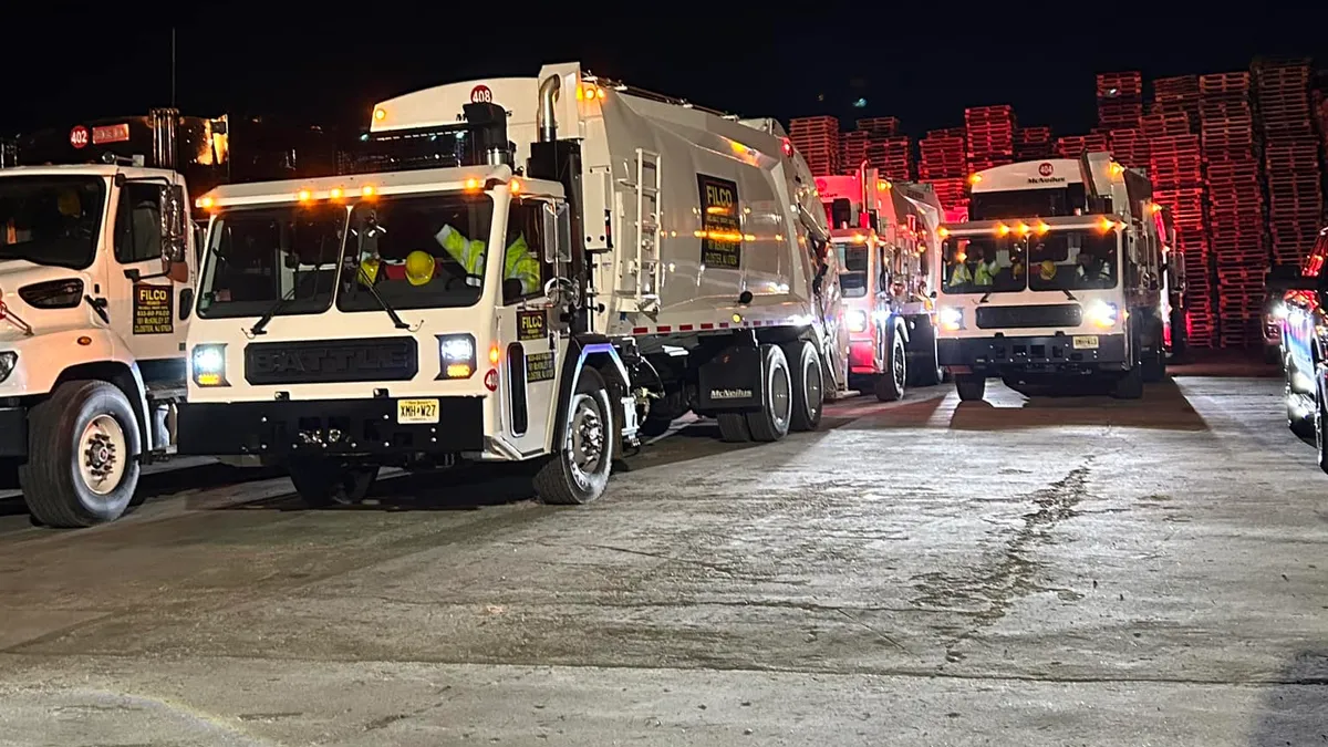 Fleet of Filco Carting trucks ready to provide service in Paterson, New Jersey