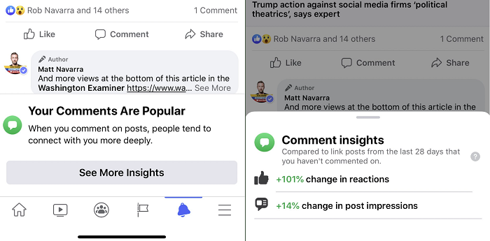Facebook comment engagement