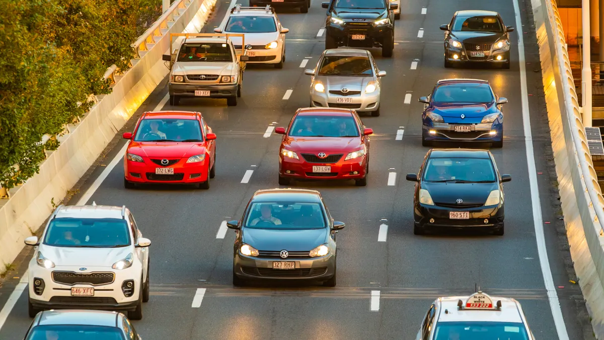 Peak hour traffic in Brisbane.